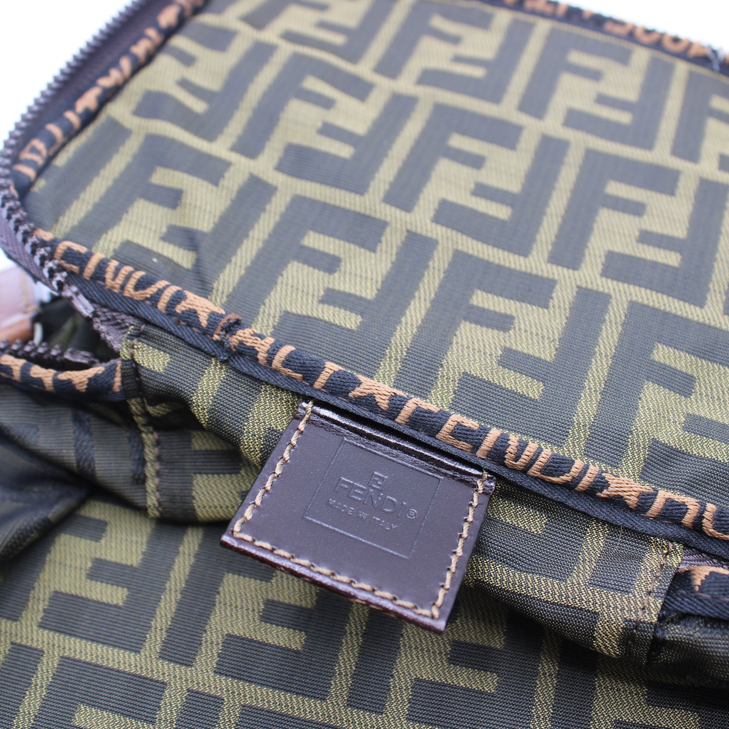 Fendi Brown Zucca Canvas Collapsible Vanity Bag