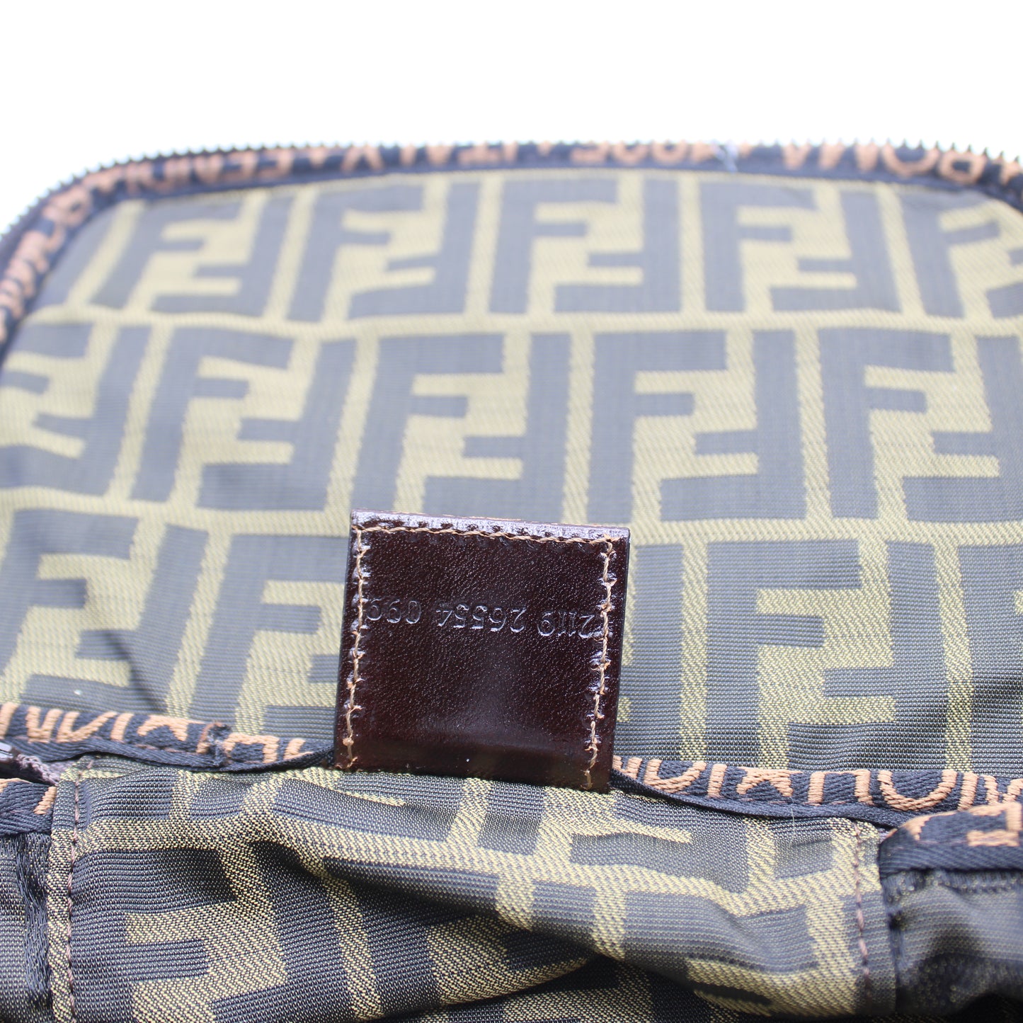 Fendi Brown Zucca Canvas Collapsible Vanity Bag