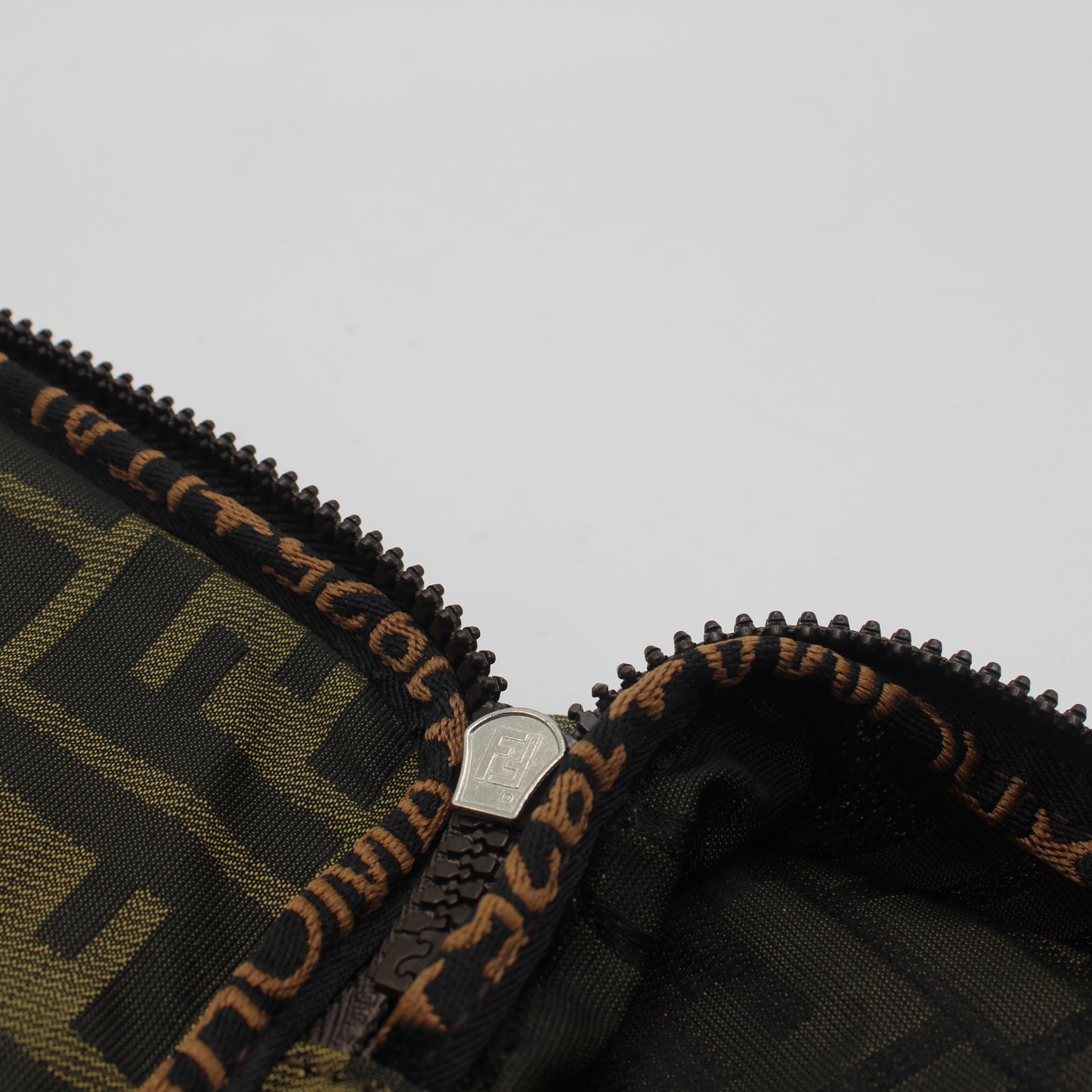 Fendi Brown Zucca Canvas Collapsible Vanity Bag