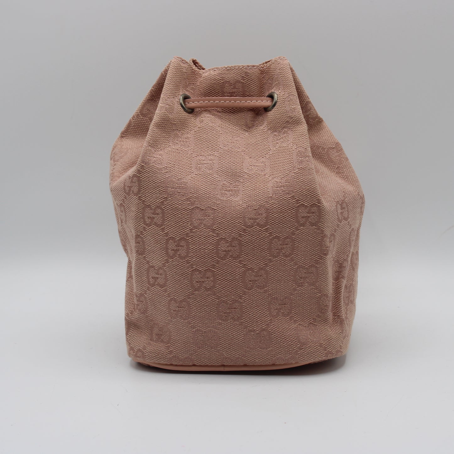 Gucci Pink GG Canvas Drawstring Bucket Mini Bag