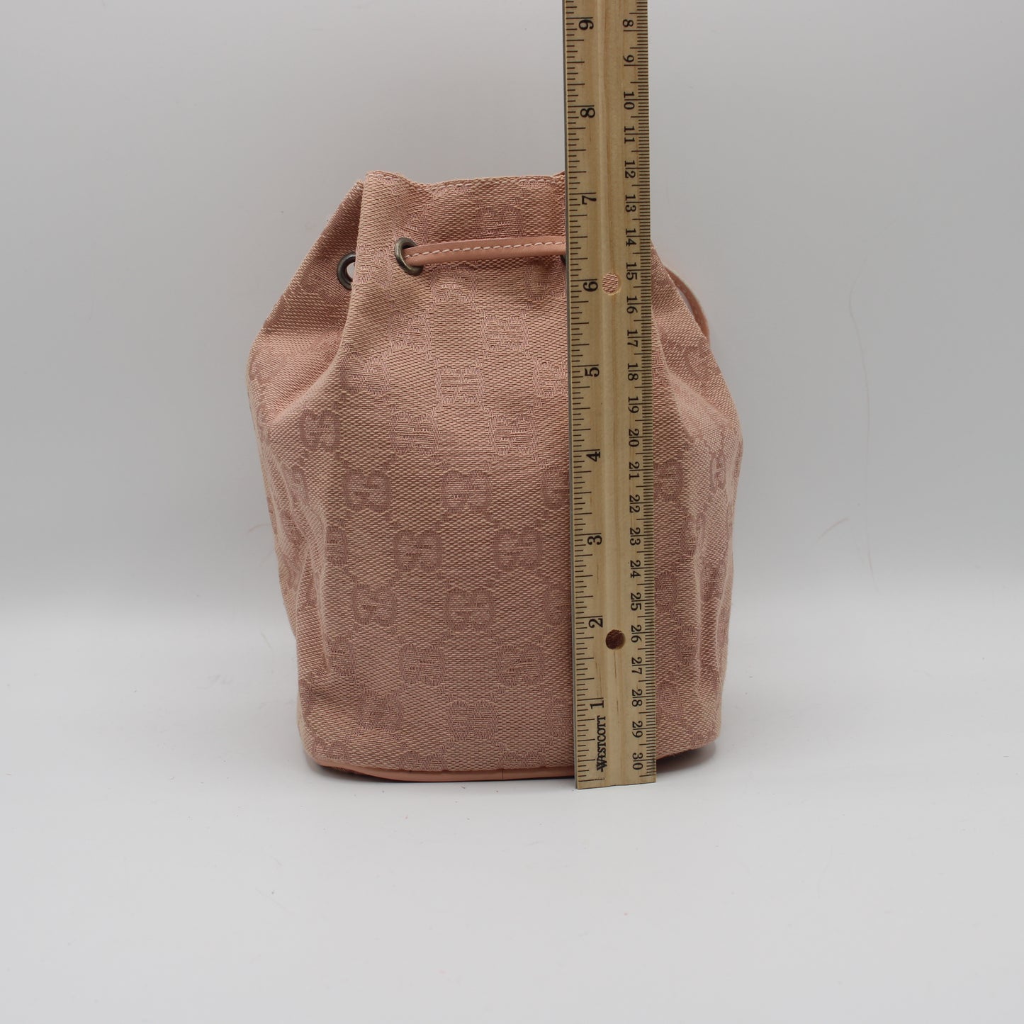 Gucci Pink GG Canvas Drawstring Bucket Mini Bag