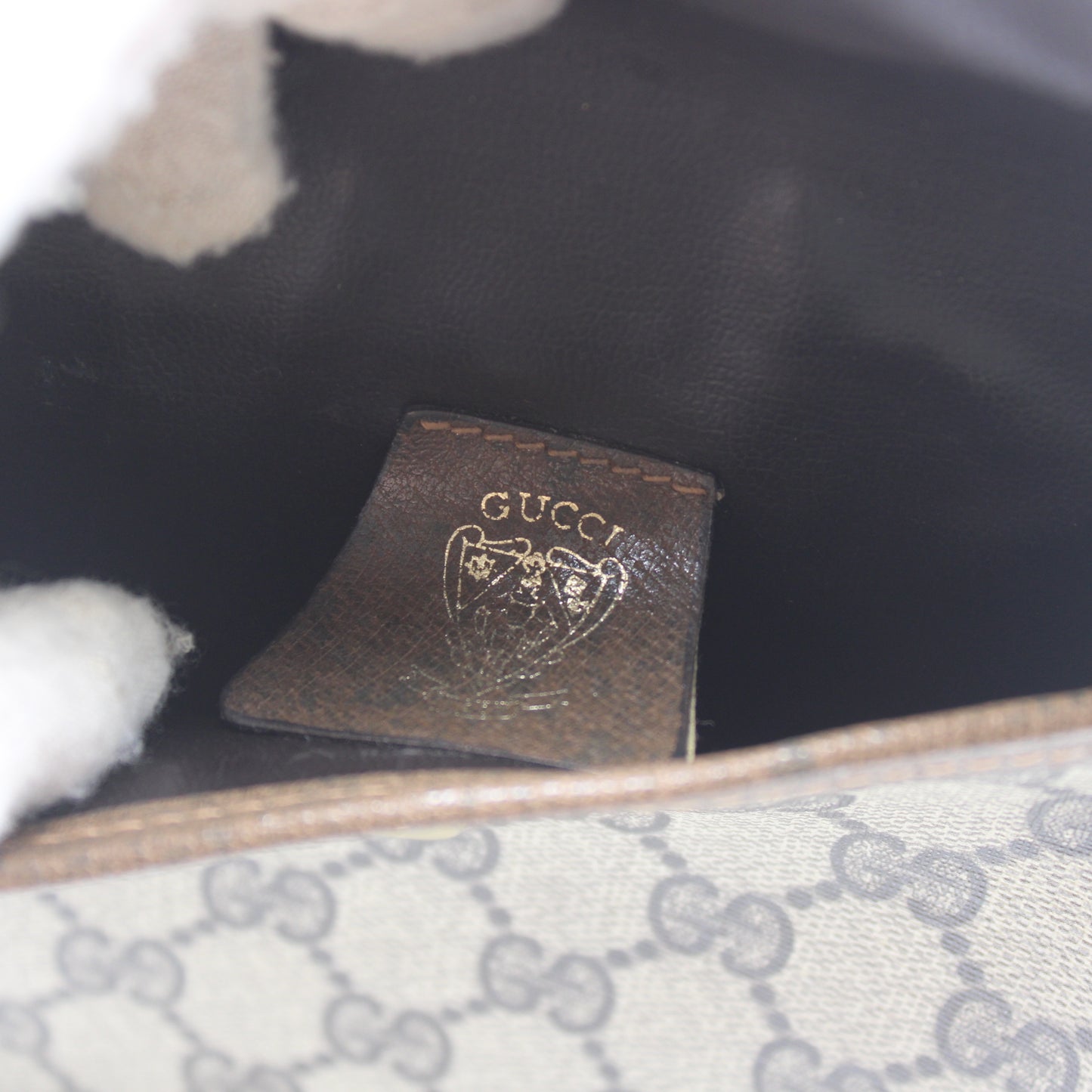 Gucci Beige Brown Monogram Mini Crossbody Bag With Tassel