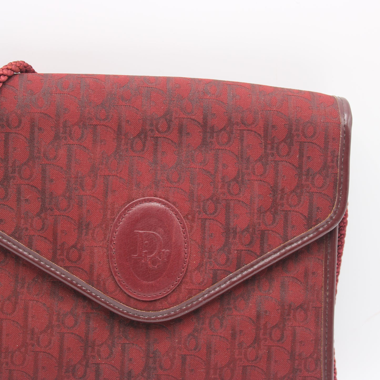 Christian Dior Burgundy Trotter Crossbody Bag Cloth Strap