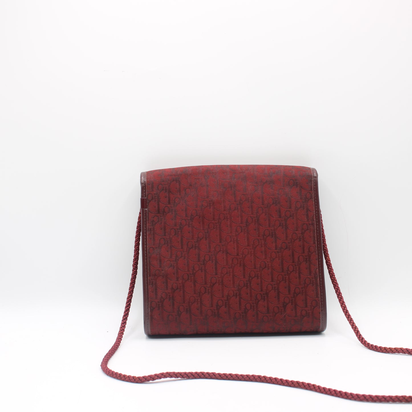 Christian Dior Burgundy Trotter Crossbody Bag Cloth Strap
