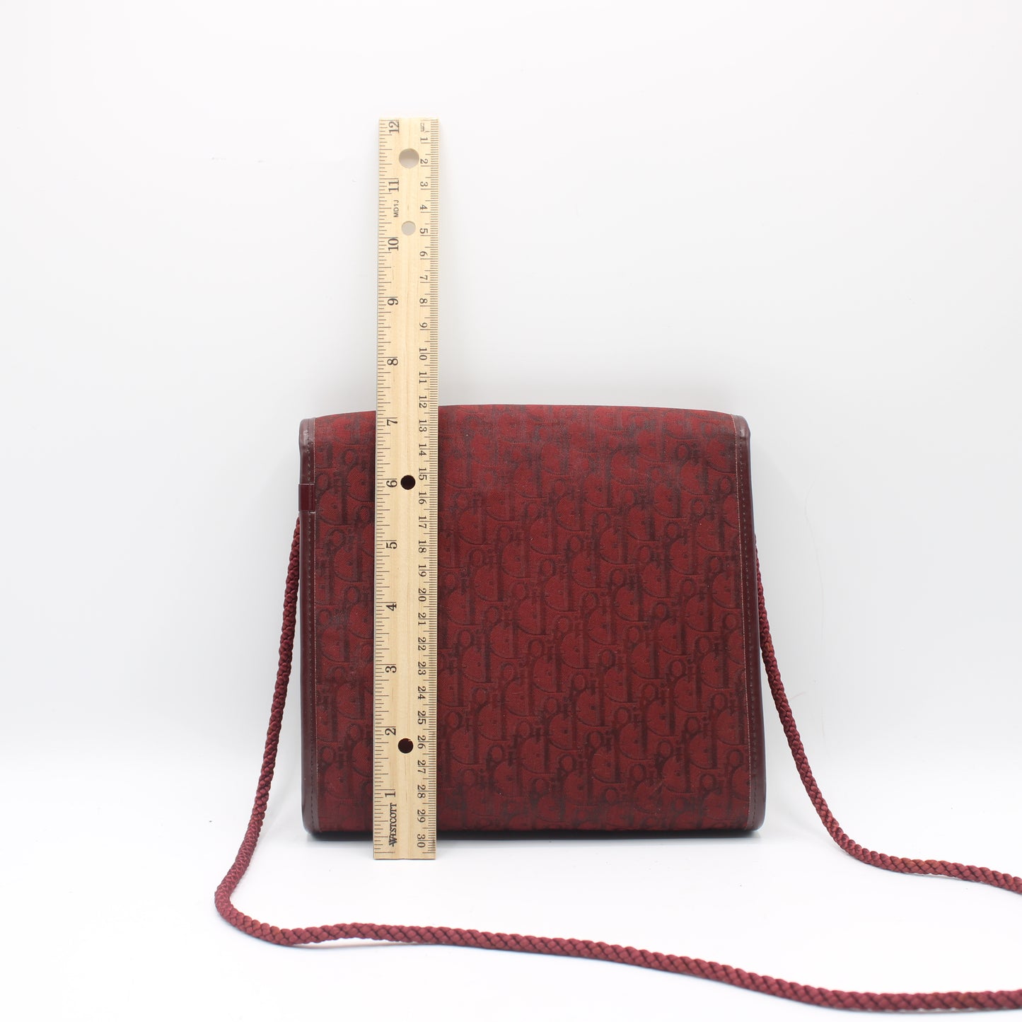 Christian Dior Burgundy Trotter Crossbody Bag Cloth Strap