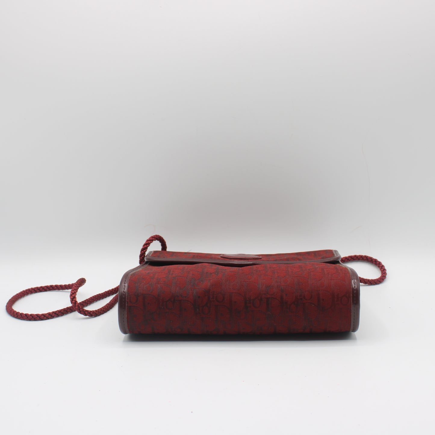 Christian Dior Burgundy Trotter Crossbody Bag Cloth Strap
