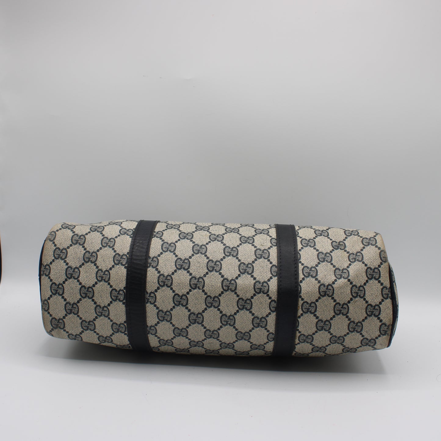 Gucci Blue GG Canvas And Navy Leather Mini Boston Bag