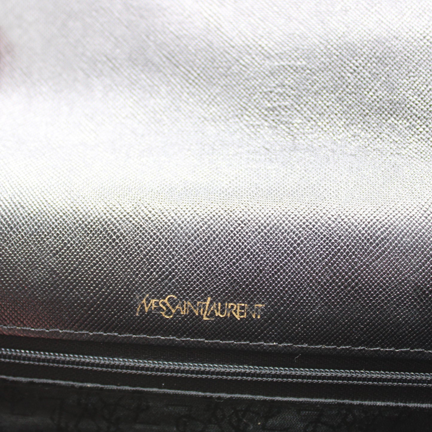 Yves Saint Laurent Black Textured Leather Flap Shoulder Bag