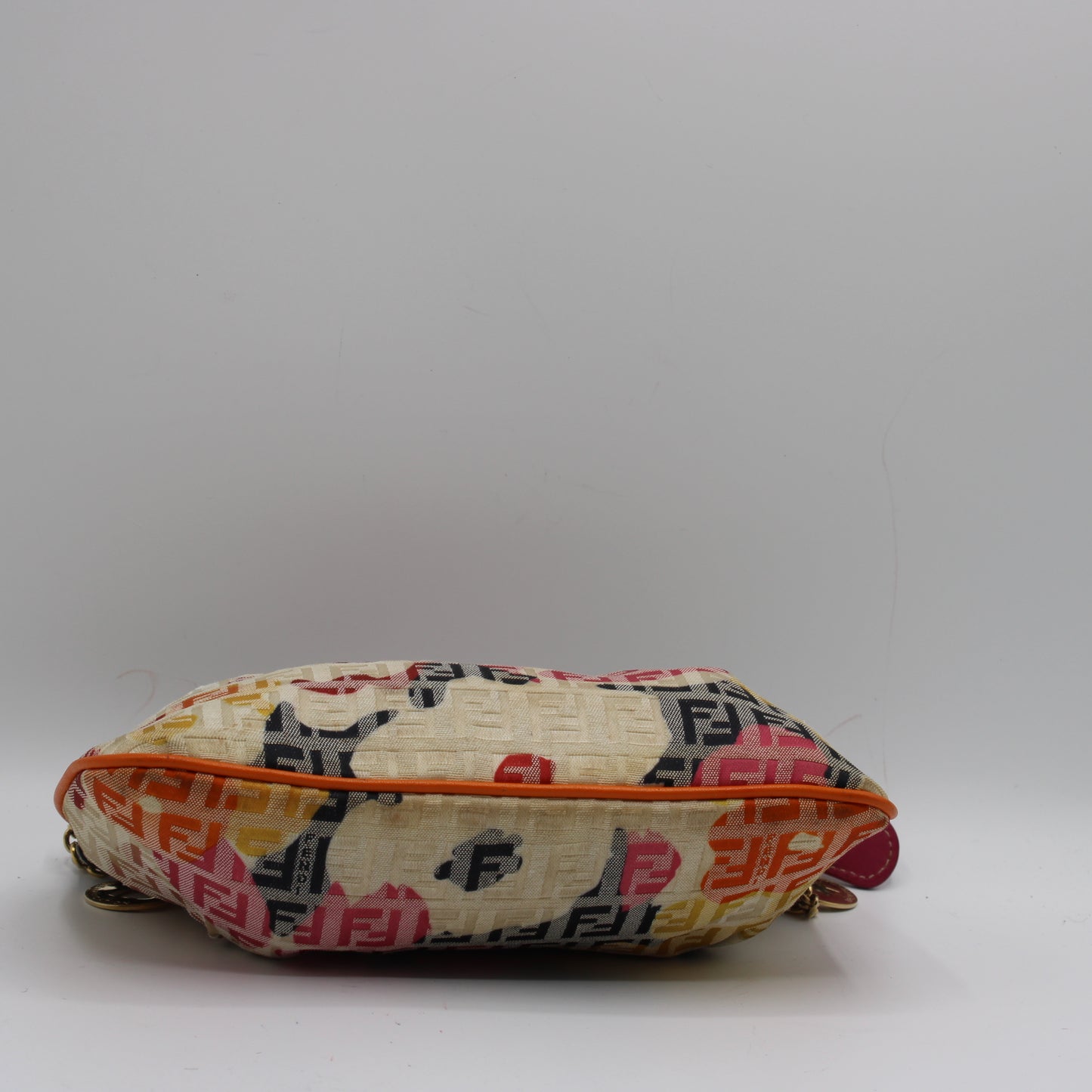 Fendi Multicolor Zucca Canvas Chain Charm Pouch Bag