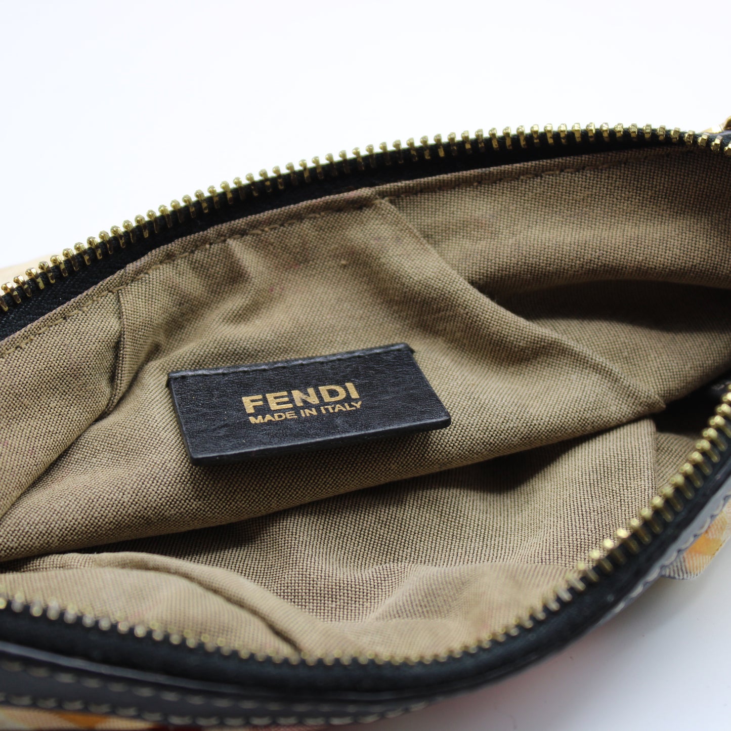 Fendi Multicolor Zucca Canvas Chain Charm Pouch Bag