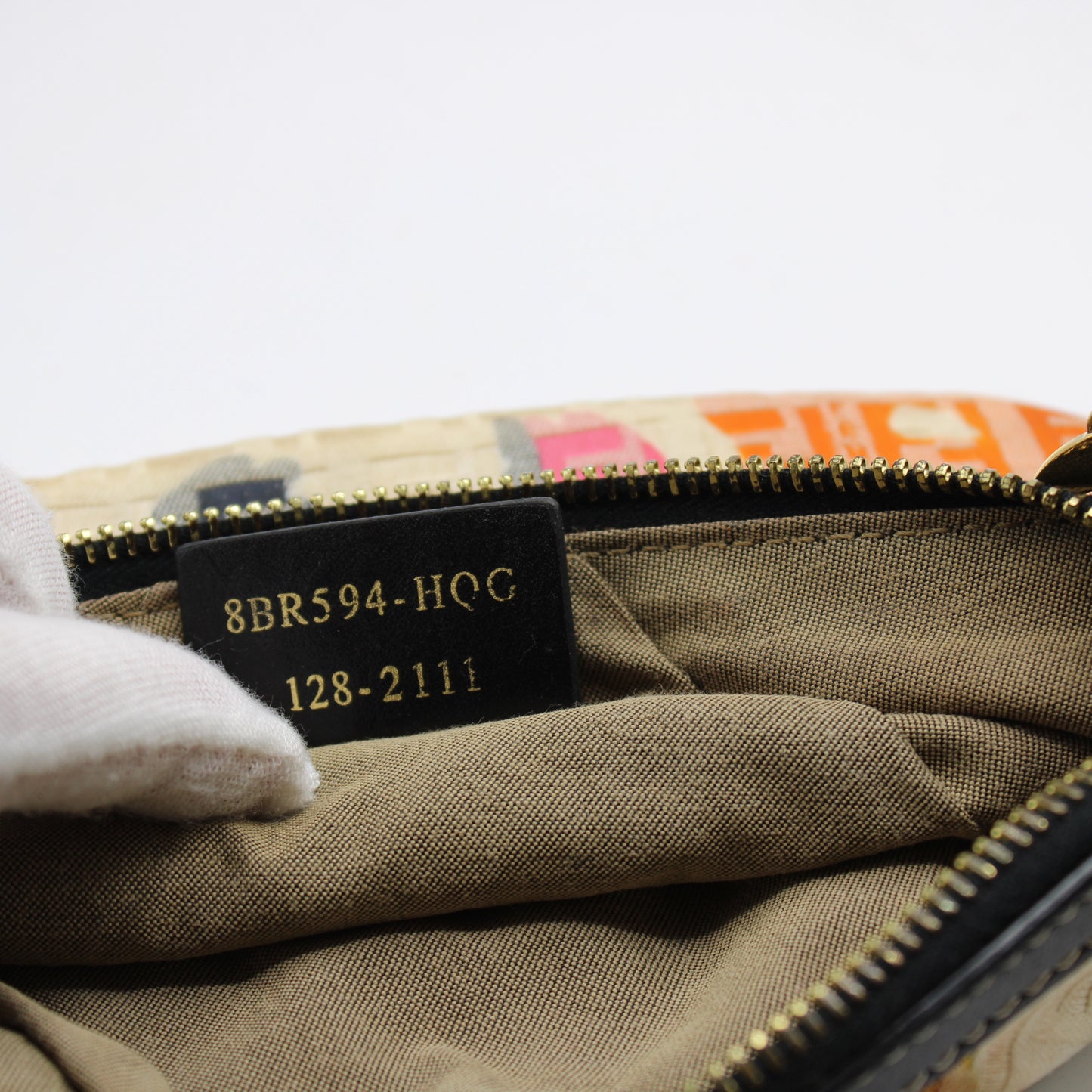 Fendi Multicolor Zucca Canvas Chain Charm Pouch Bag