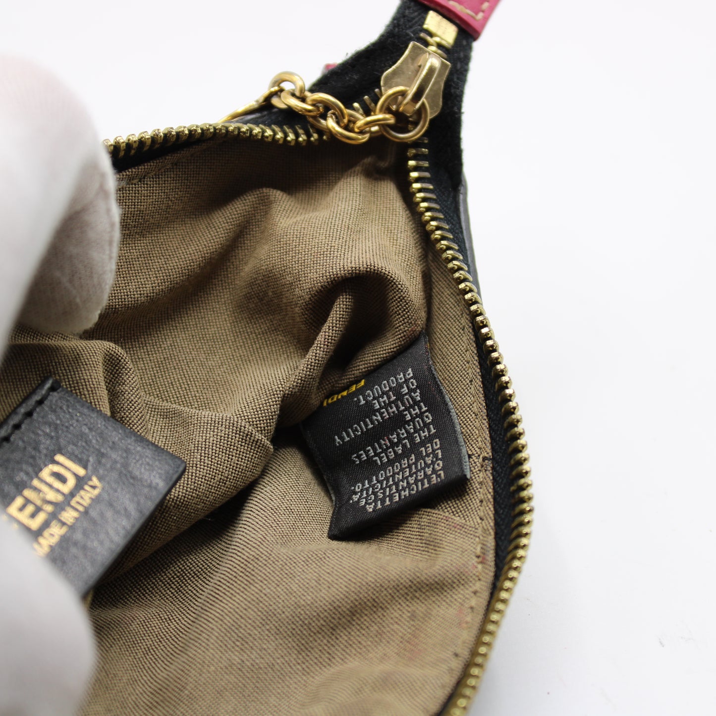 Fendi Multicolor Zucca Canvas Chain Charm Pouch Bag