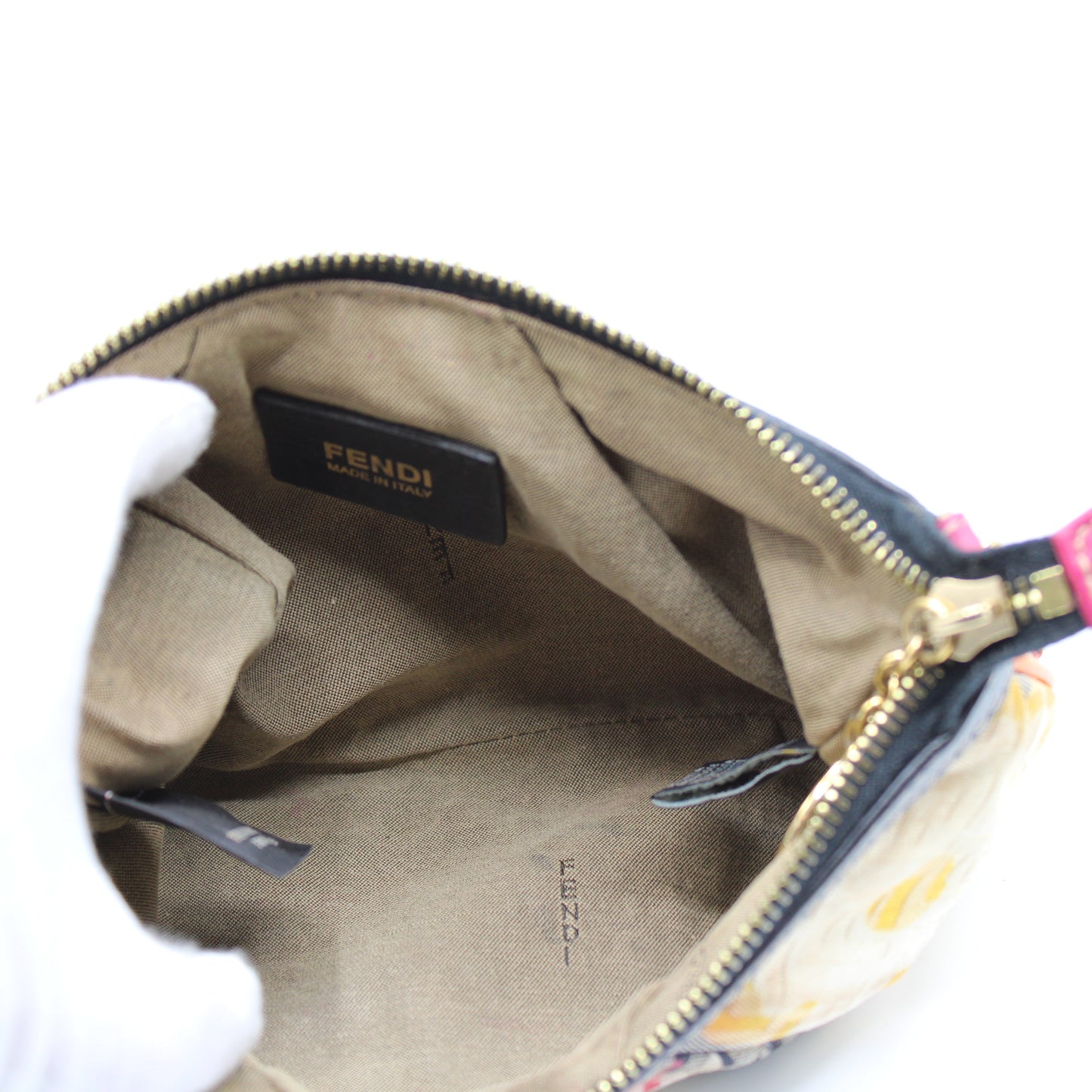 Fendi Multicolor Zucca Canvas Chain Charm Pouch Bag