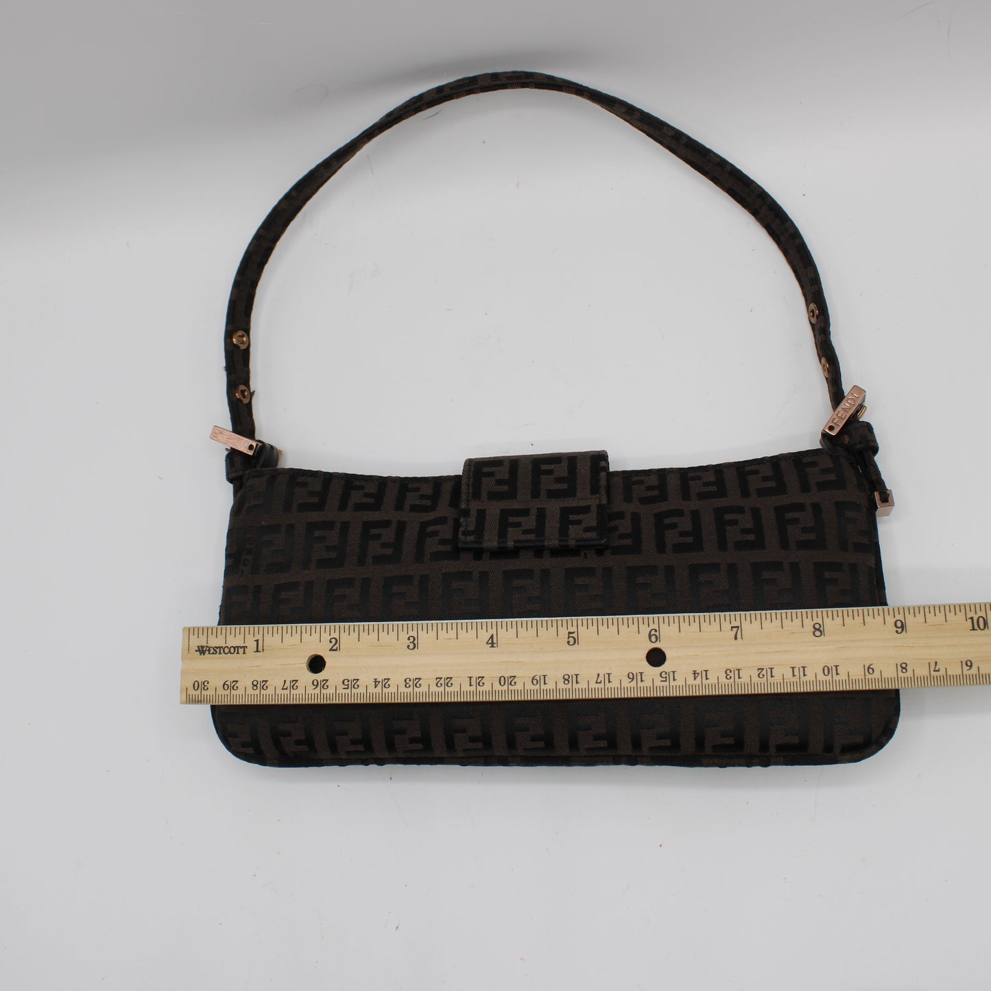 Fendi Brown Zucca Canvas Mini Mama Baguette Shoulder Bag