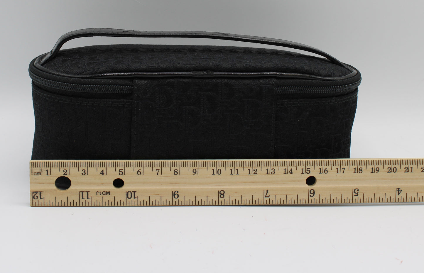 Christian Dior Black Logo Cloth Mini Vanity Bag