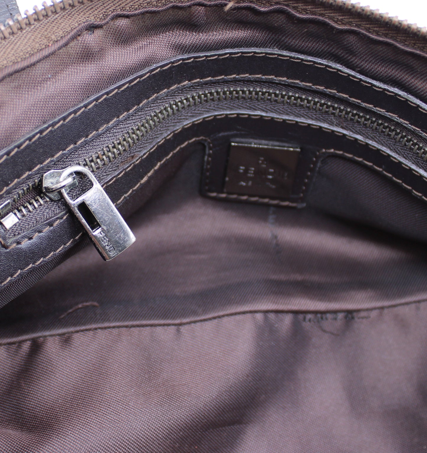 Fendi Brown Zucca Canvas Mini Rectangular Tote Bag