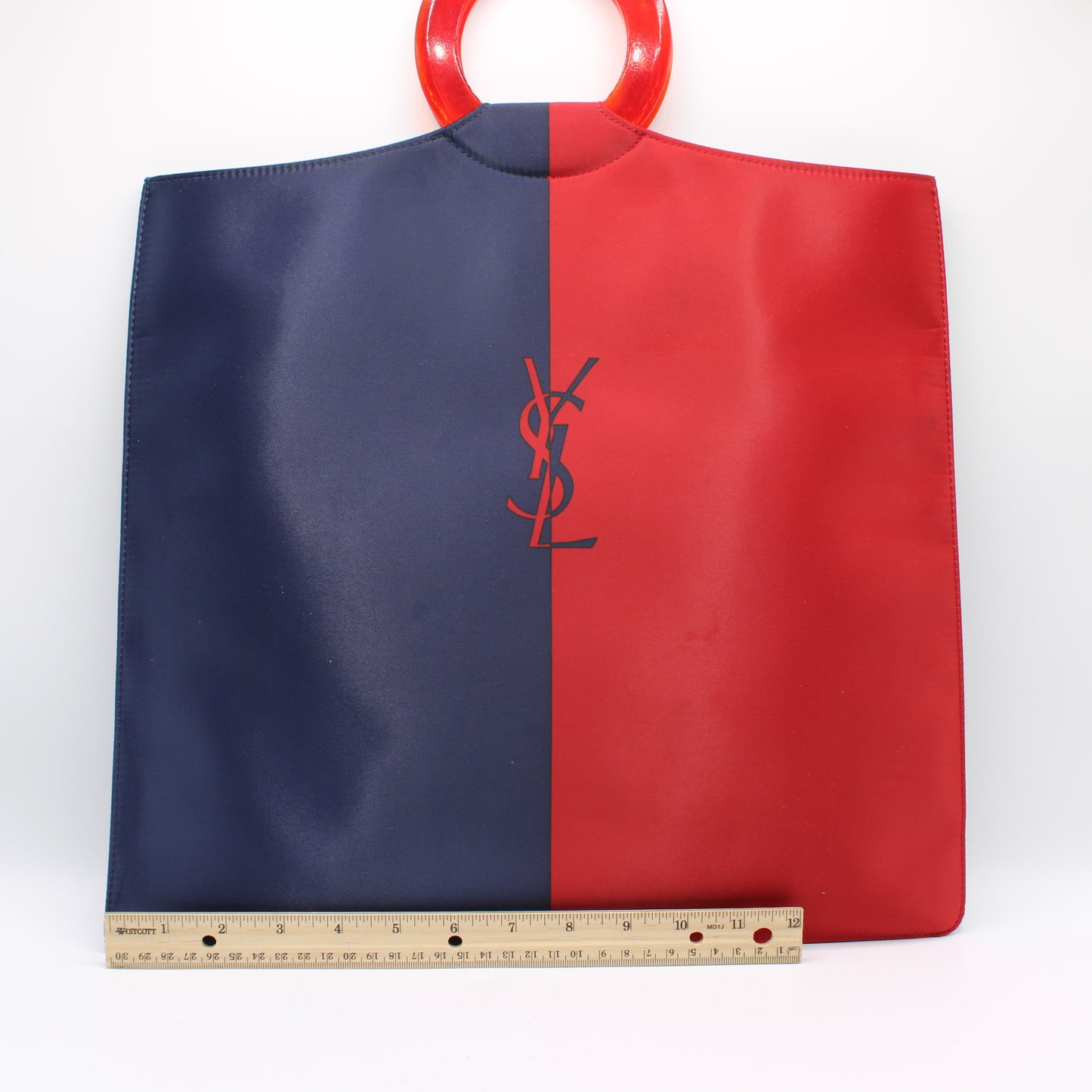 Yves Saint Laurent Red Blue Cloth Tote Bag