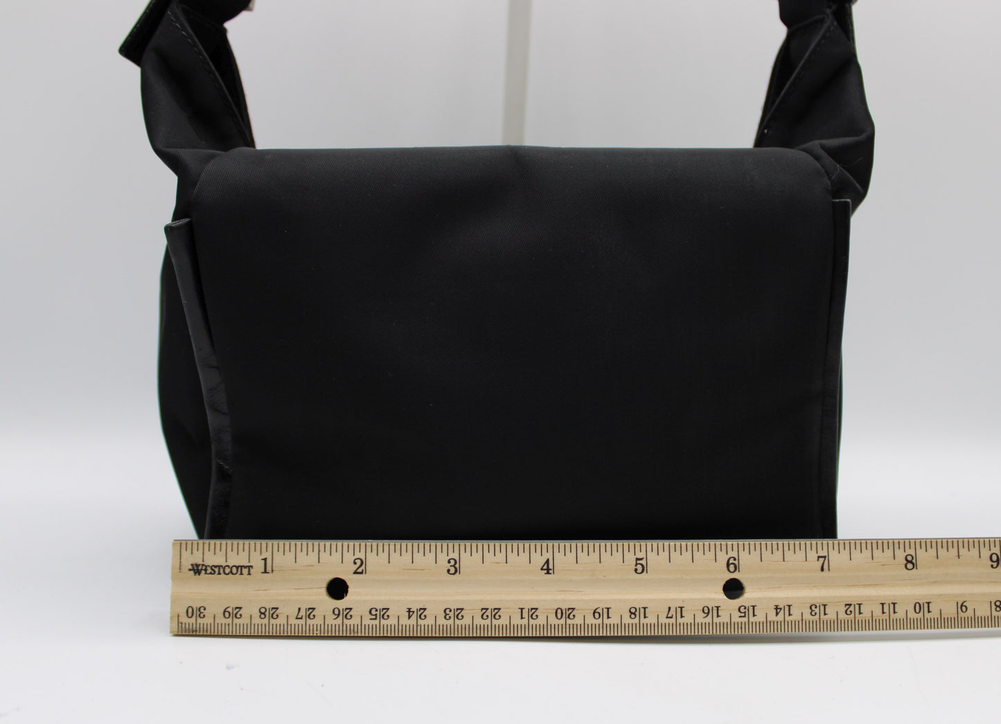 Fendi Black Neoprene Leather Strap Magnetic Logo Shoulder Bag