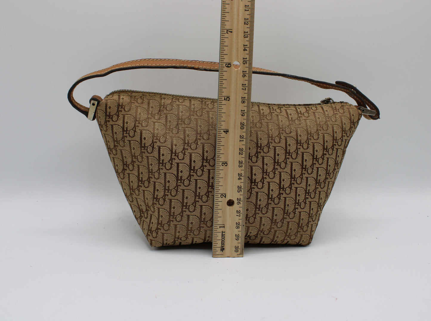 Christian Dior Brown Trotter Canvas Leather Shoulder Bag