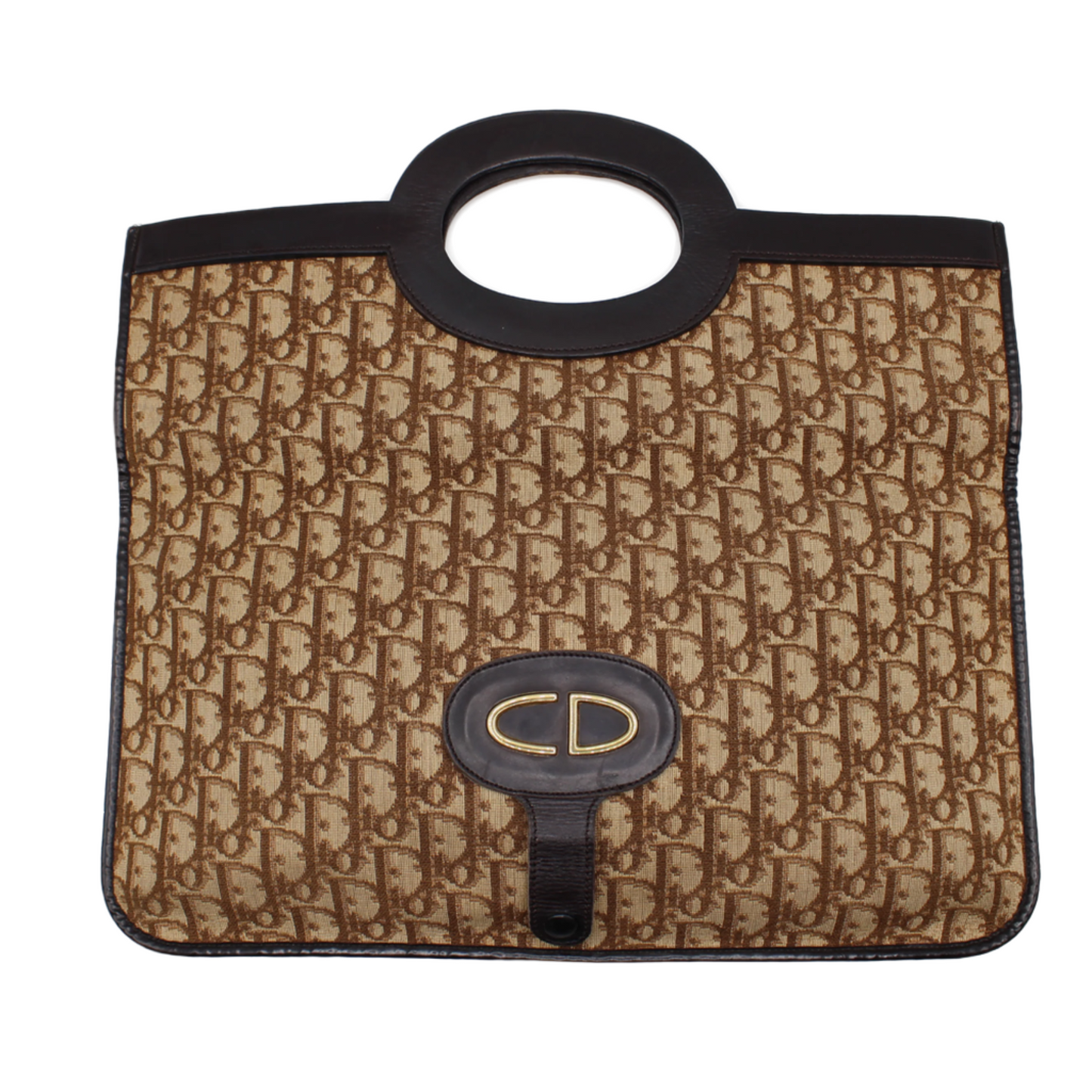 Christian Dior Carrie Fold-Over Monogram Clutch Bag full view Sex and the City