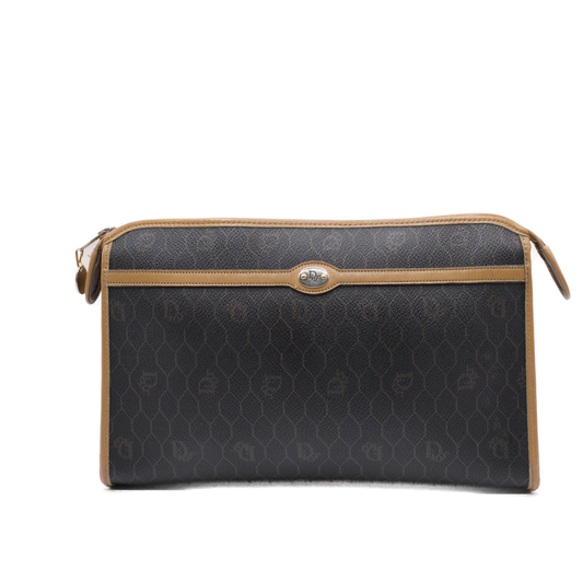 Christian Dior Brown Honeycomb Clutch Bag