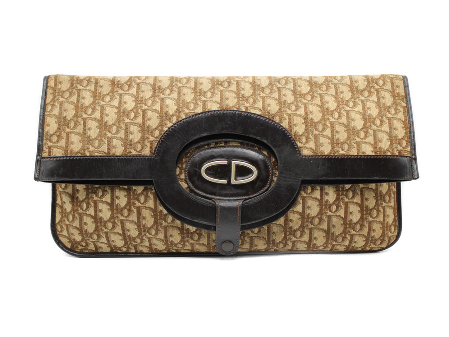 Christian Dior Fold-Over Monogram Clutch Bag Vintage clutch view