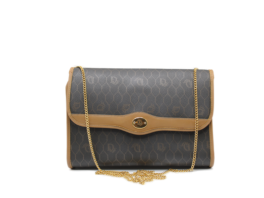 Christian Dior Honeycomb Crossbody Bag on Golden Chain