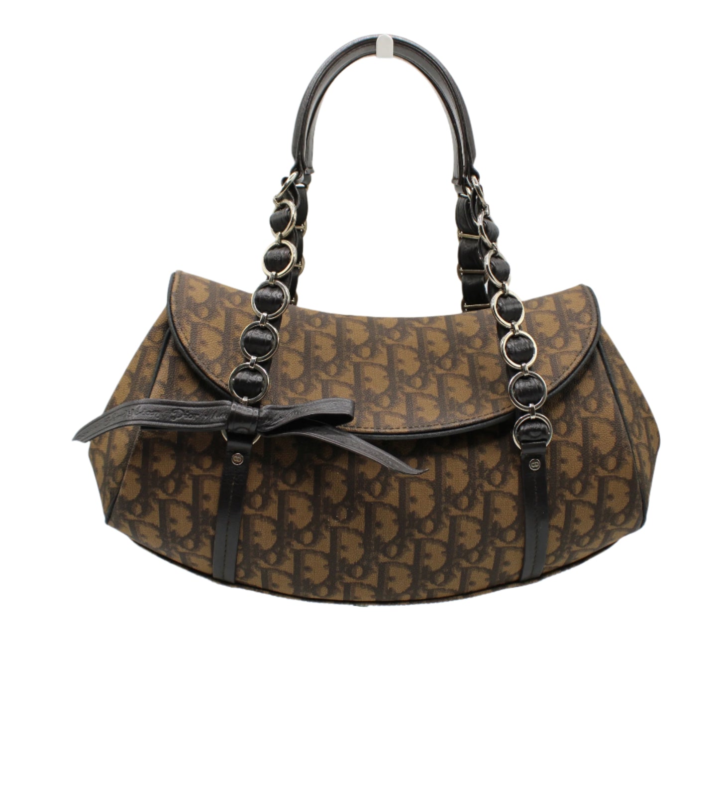 Christian Dior Brown Diorissimo Romantique Top Handle Flap Bag by John Galliano