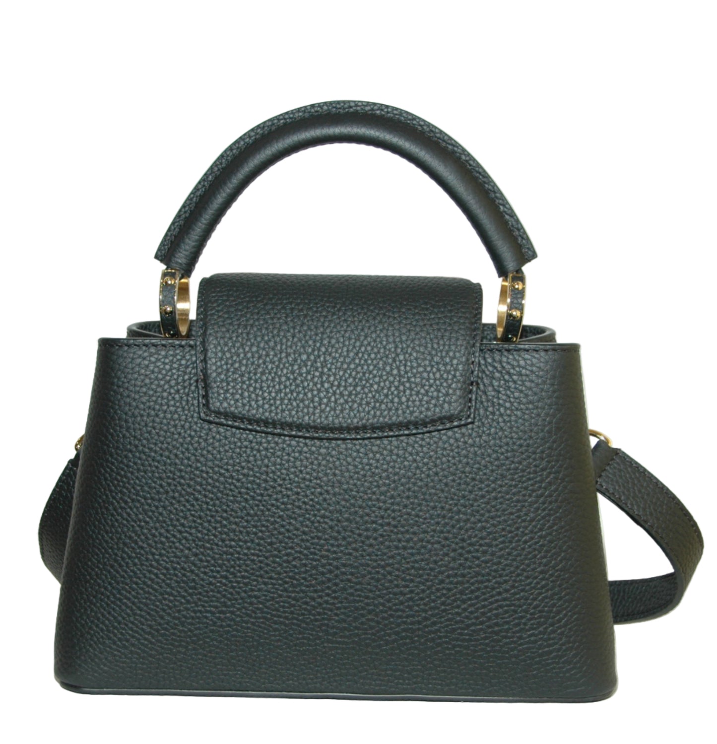 Louis Vuitton Black Taurillon Leather Capucines MM Chain On You Bag