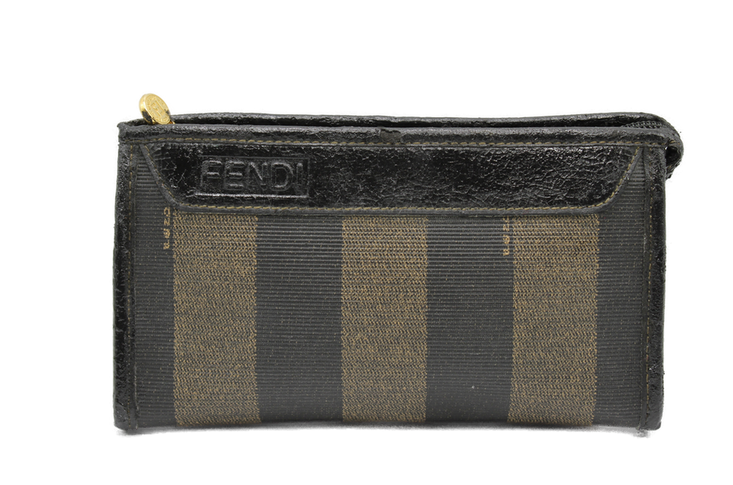 Fendi Clutch Pequin Striped Pattern Cosmetic Pouch