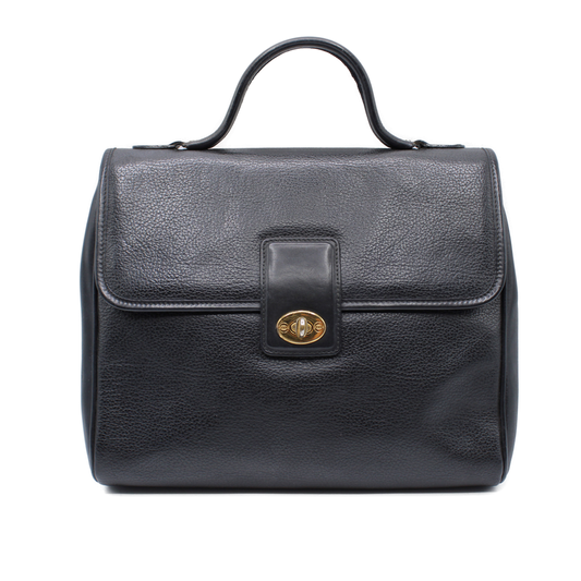 Gucci Black Leather Top Handle Bag