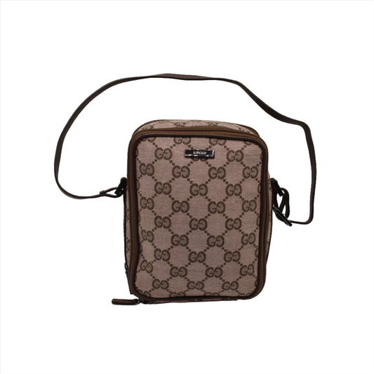 Gucci GG Pink Hue Supreme Canvas Pouch Bag on Leather Strap