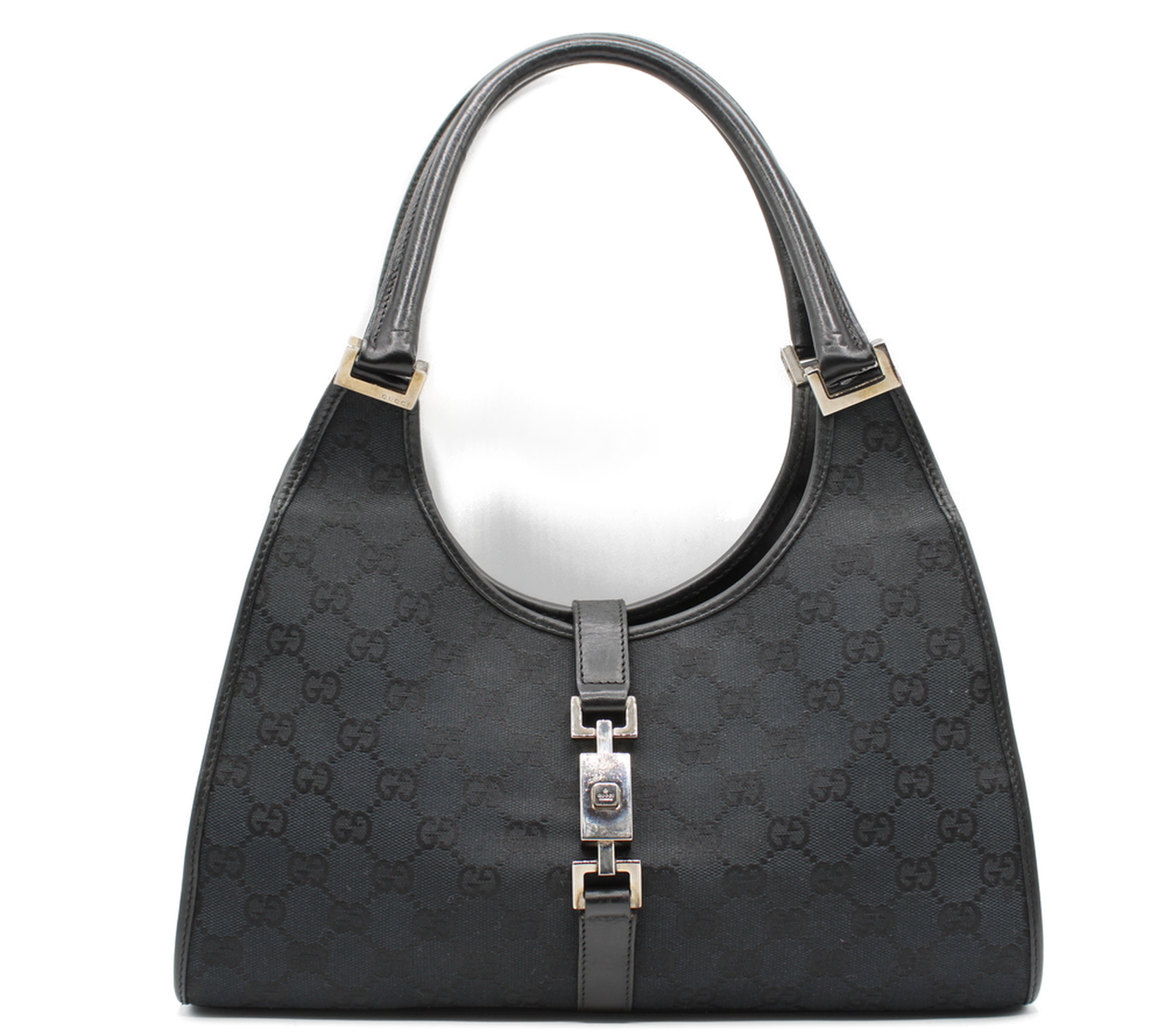 Gucci Jackie GG Canvas Leather Shoulder Bag Vintage