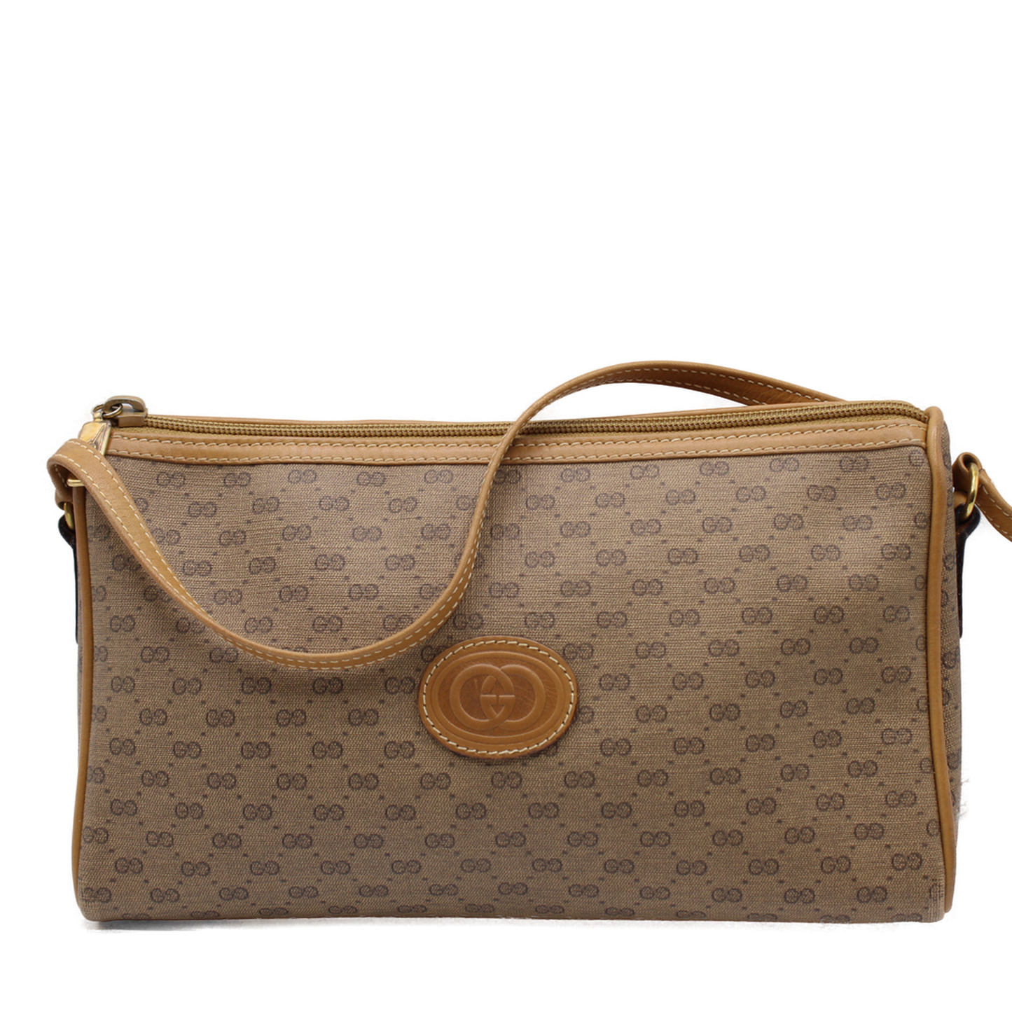 Gucci Micro Small GG Canvas Triangular Crossbody Bag front