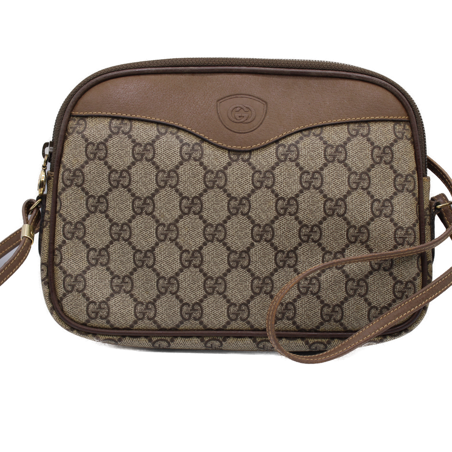 Gucci Ophidia GG Canvas Leather Trim Crossbody Bag