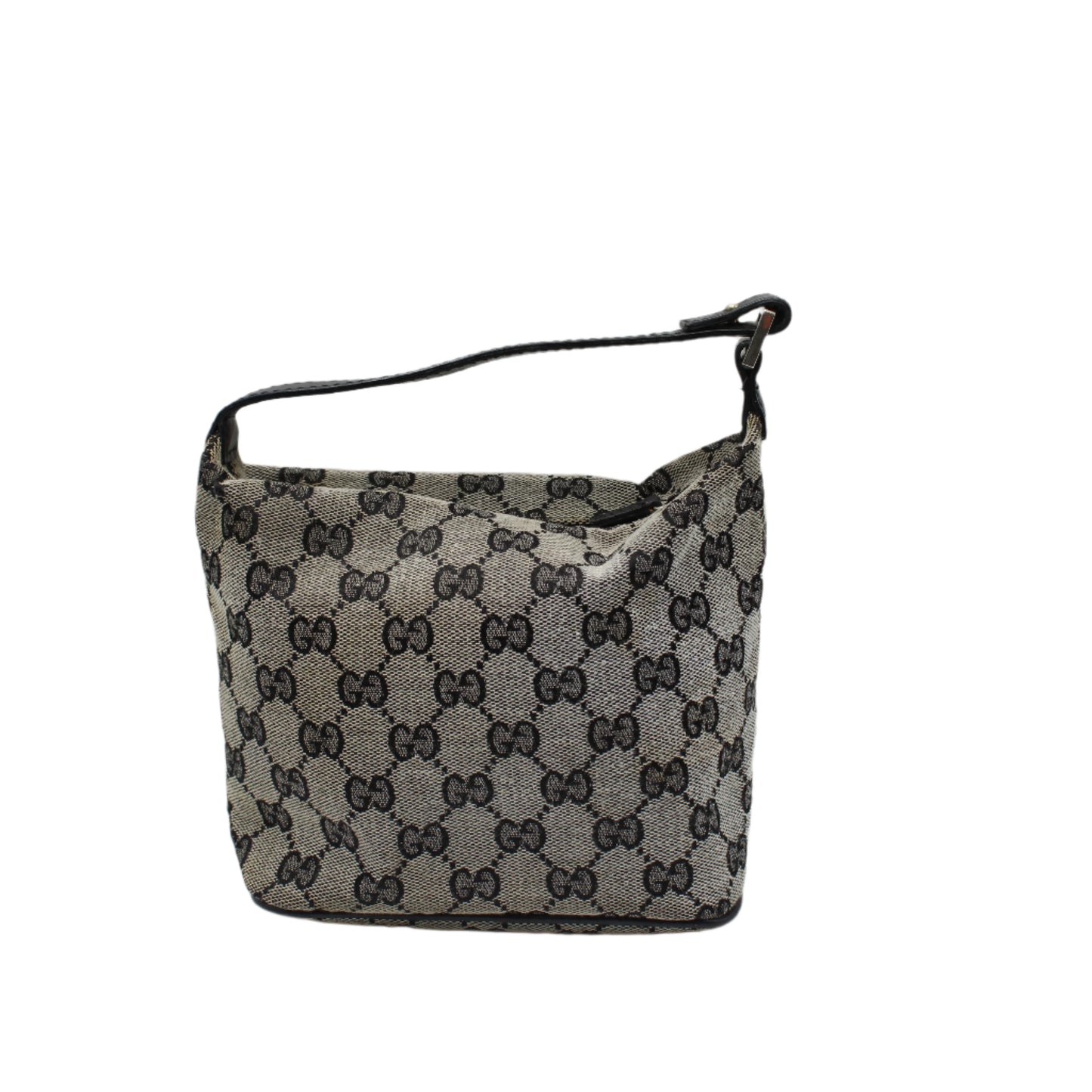 Gucci Beige GG Canvas Mini Bag Black Leather Strap Handbag