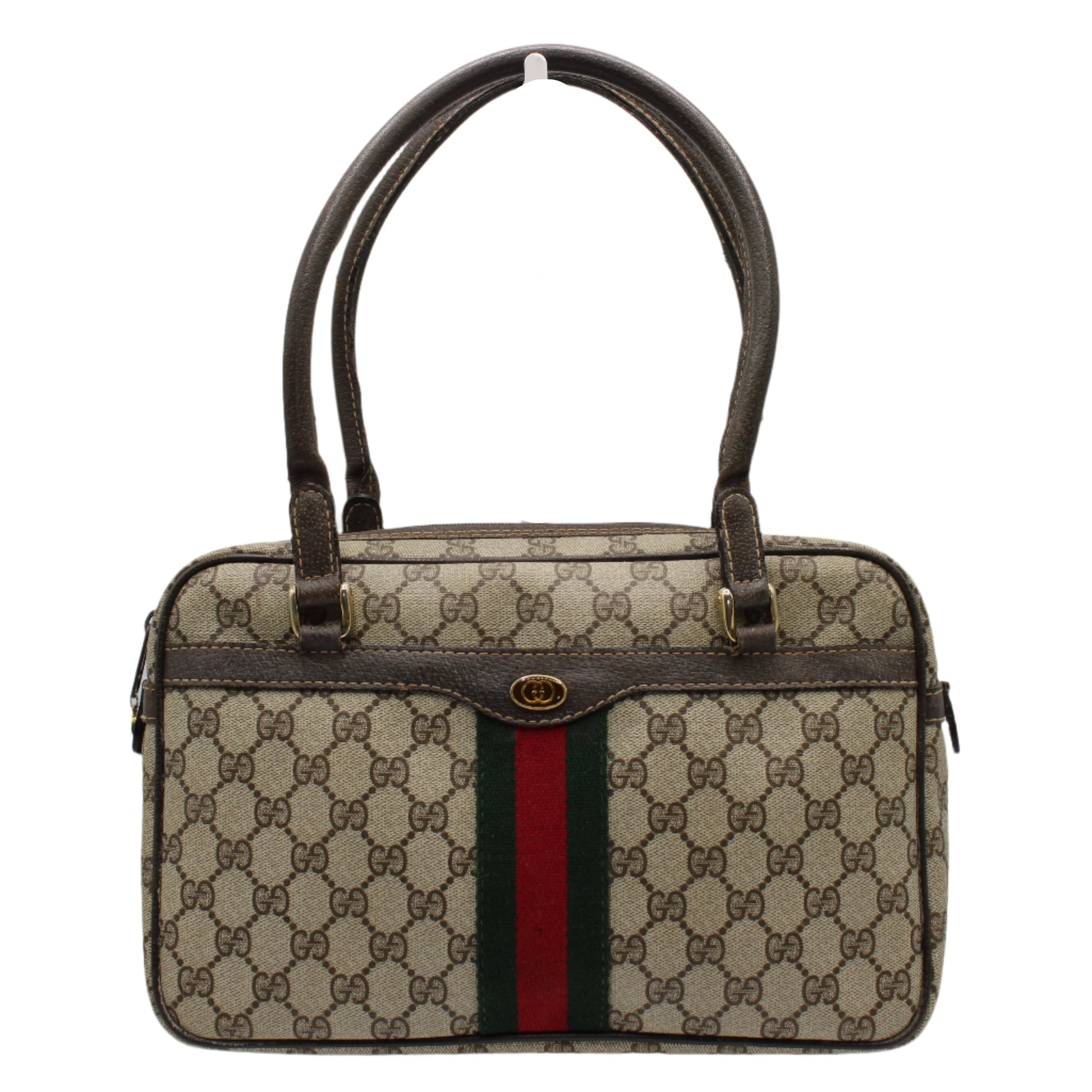 Gucci Beige Ophidia Boston Bag GG Canvas and Leather