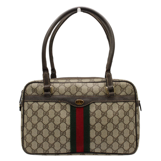 Gucci Beige Ophidia Boston Bag GG Canvas and Leather