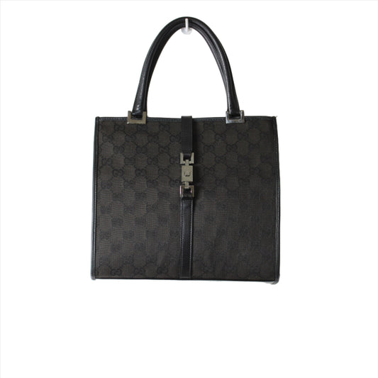 Gucci Black GG Canvas Jackie 1961 Tote Bag front