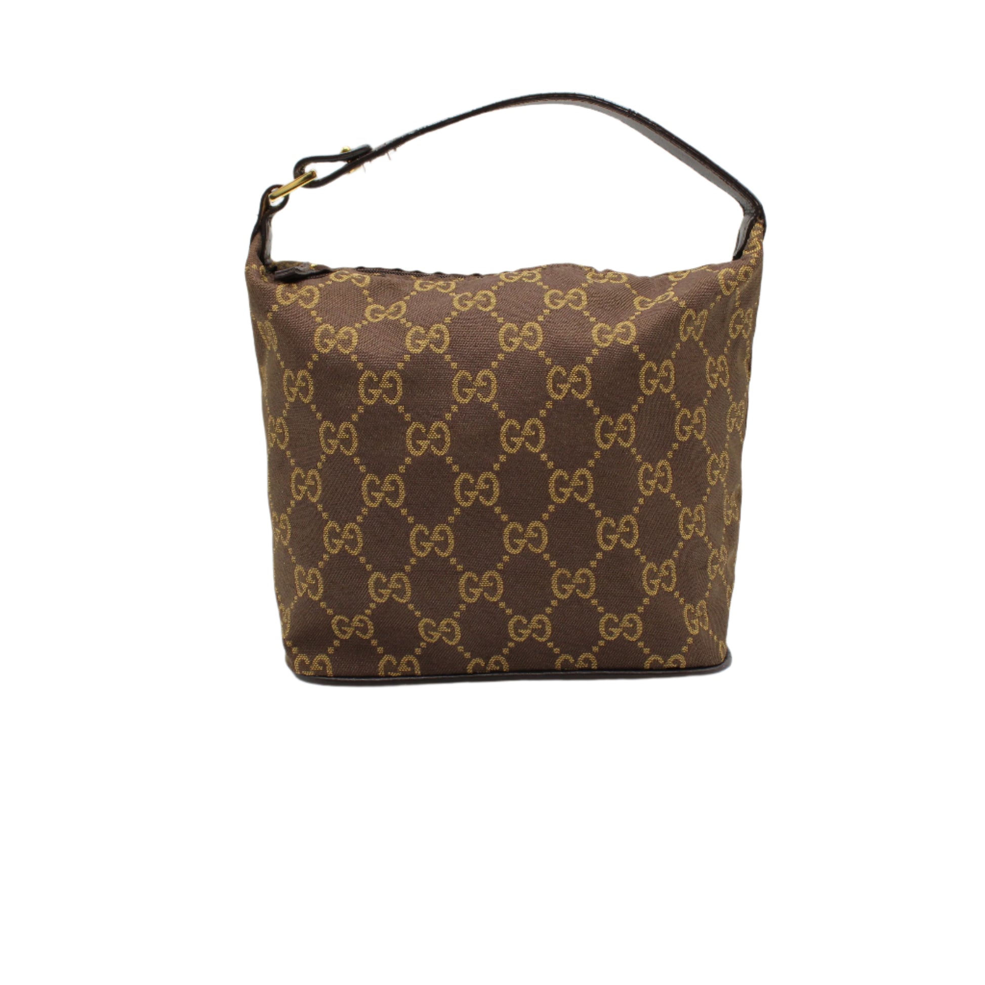 Gucci Brown GG Canvas Top Handle Pouch Bag