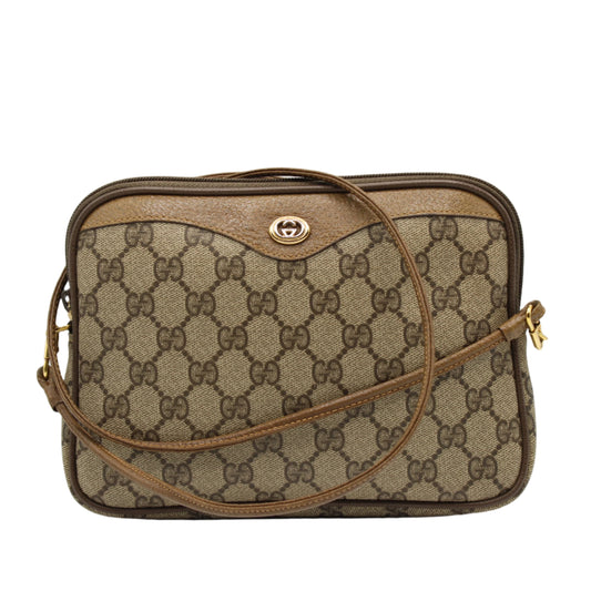 Gucci Brown GG Canvas and Leather Crossbody Bag