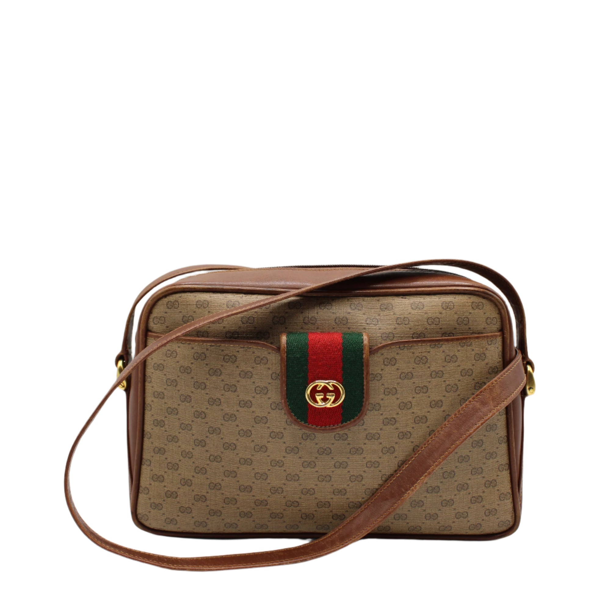 Gucci Microguccissima Supreme Brown Removable Pouch & Crossbody Bag