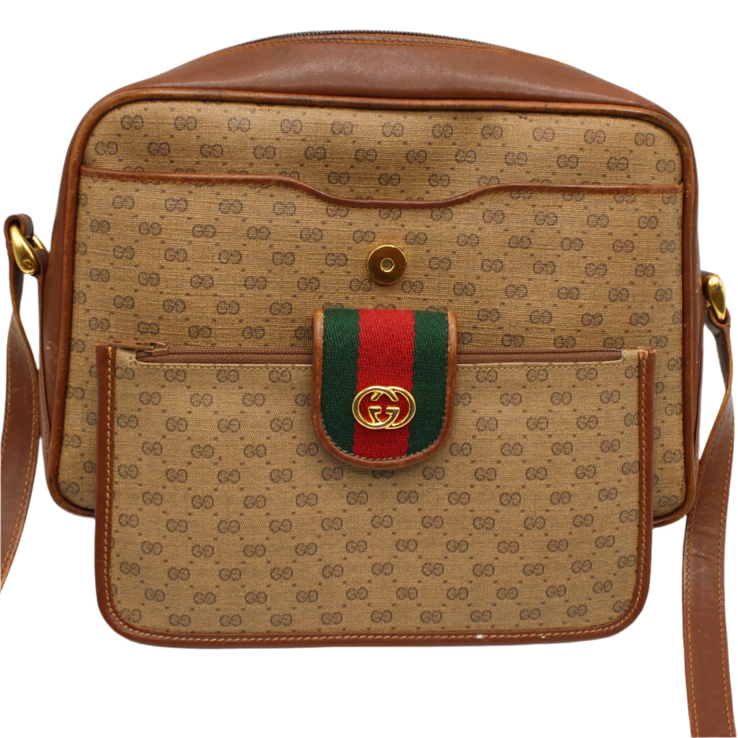 Gucci Microguccissima Supreme Brown Removable Pouch Crossbody Bag two view