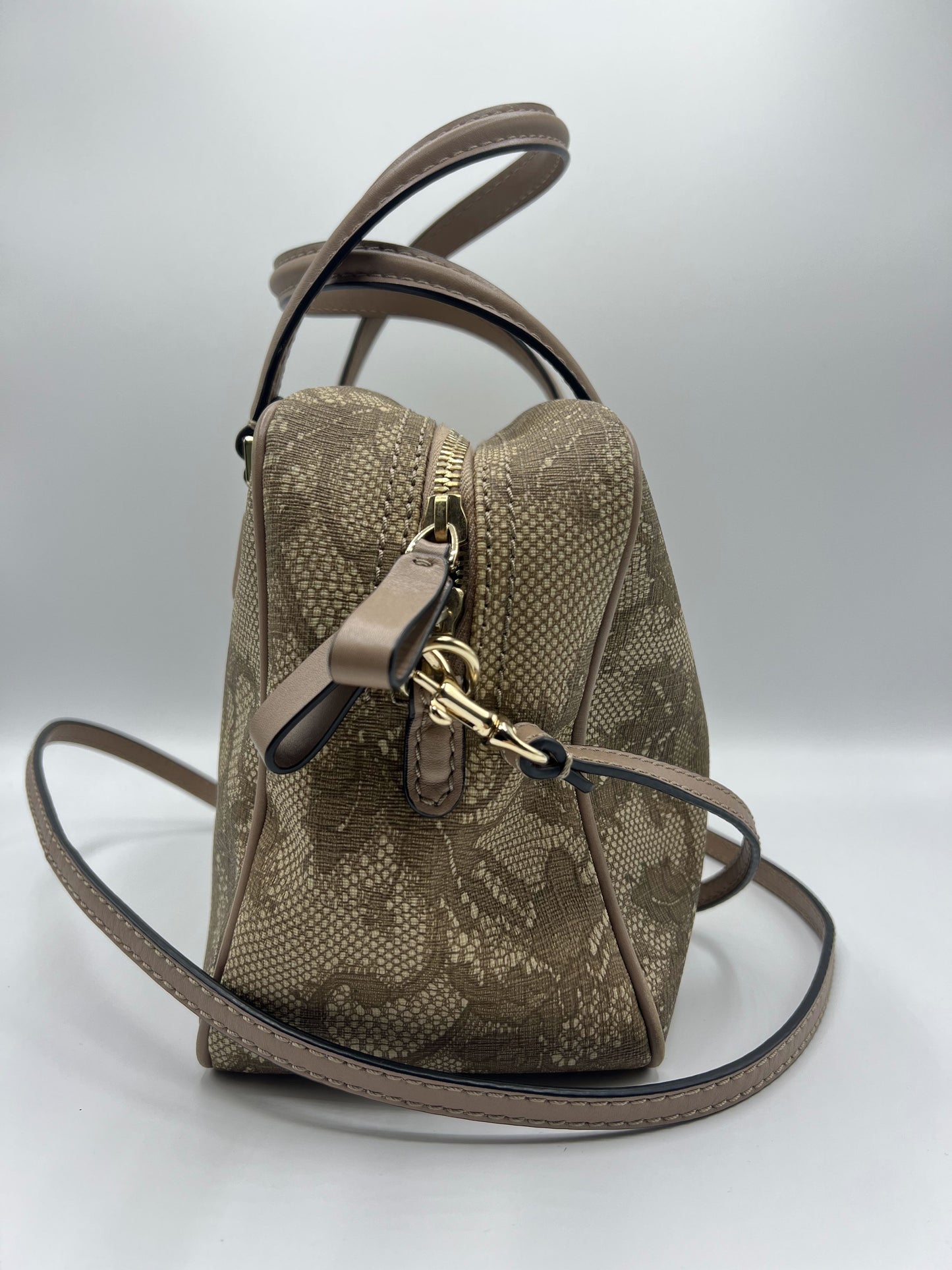 Valentino Garavani Beige Lace Overlay Crossbody Bag