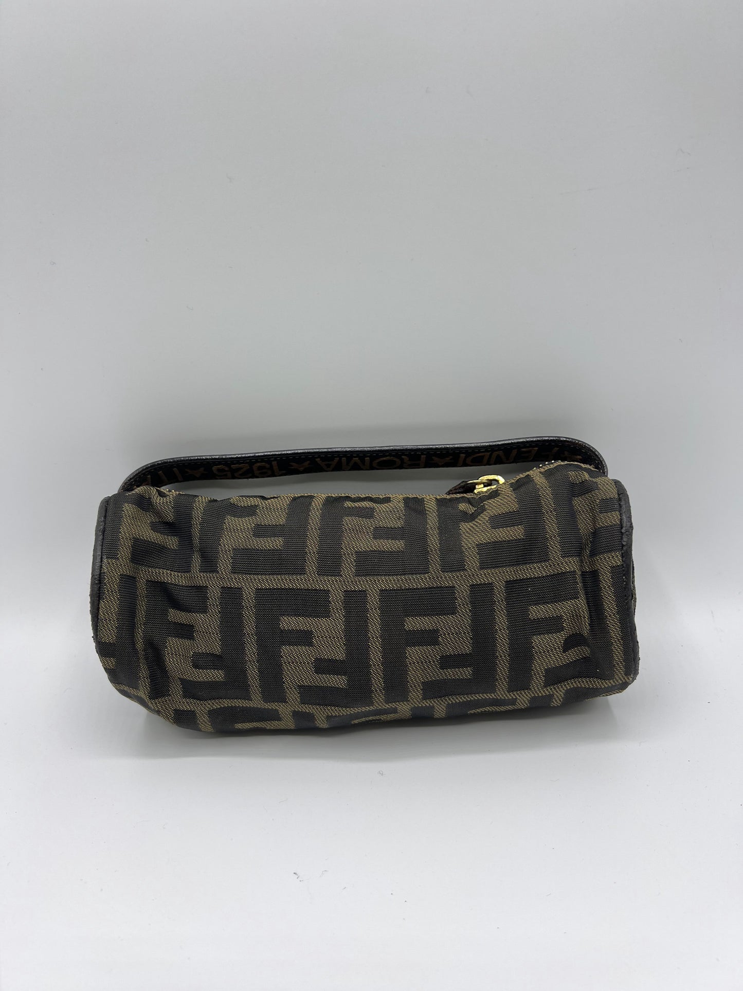 Fendi Bag Zucca Brown Canvas Cylinder Mini Vintage