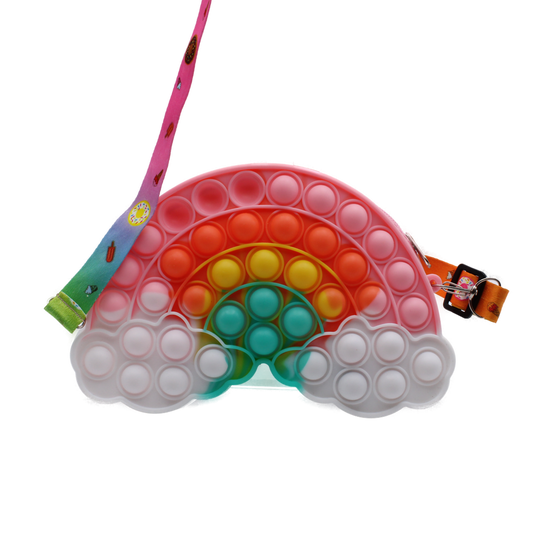Rainbow Cloud Unicorn Fantasy Pop Crossbody Stress Anxiety Reliever Bag full view