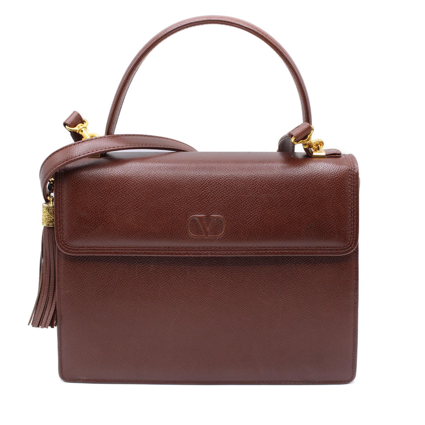 Valentino Garavani Brown Two Way Kelly Crossbody Leather Bag