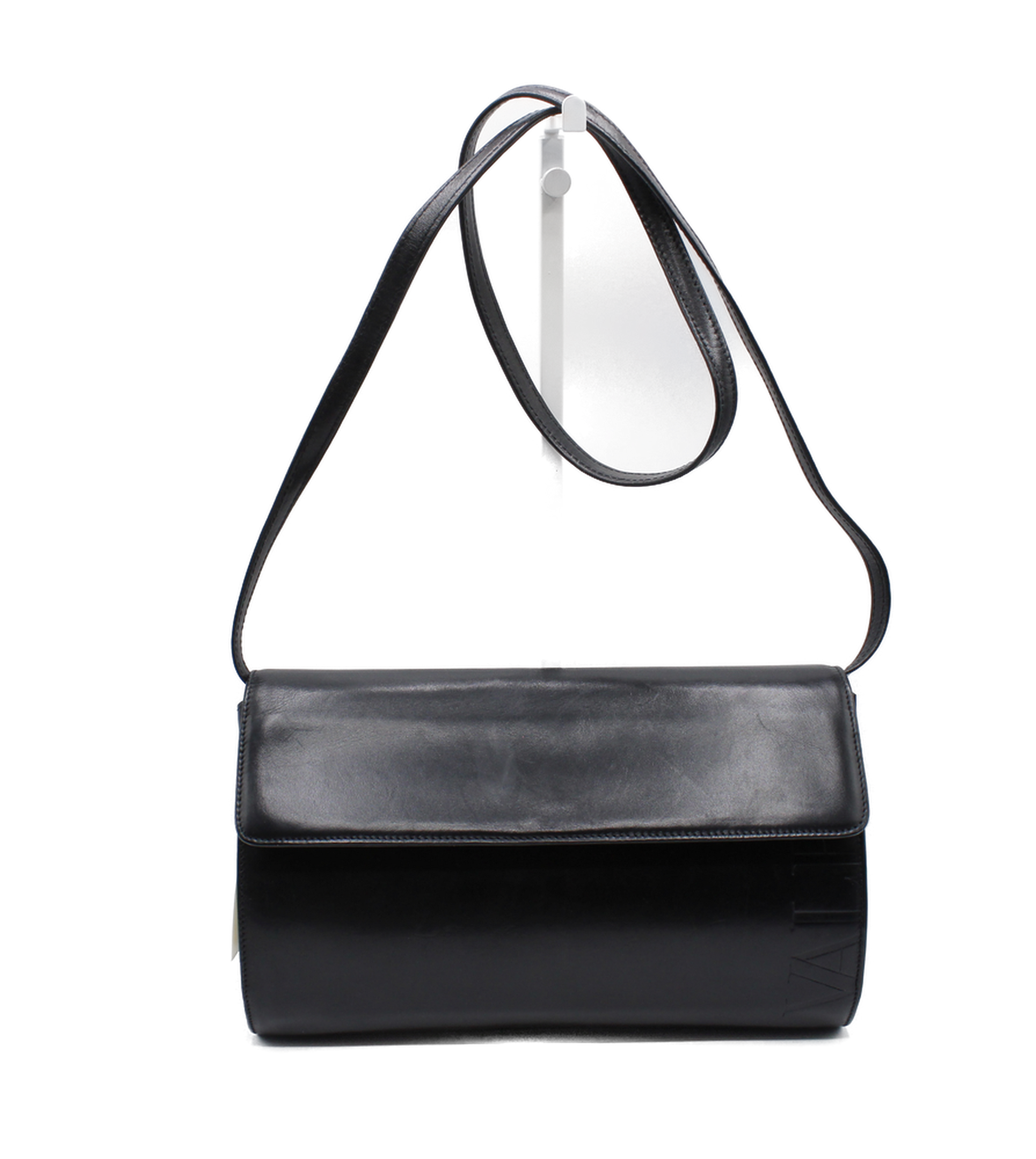 Valentino Garavani Classic Black Leather Convertible Crossbody Clutch Bag