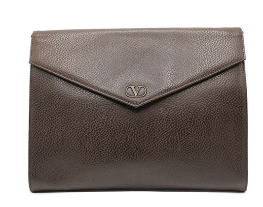 Valentino Garavani Leather Document Case Bag Fold-Over Design
