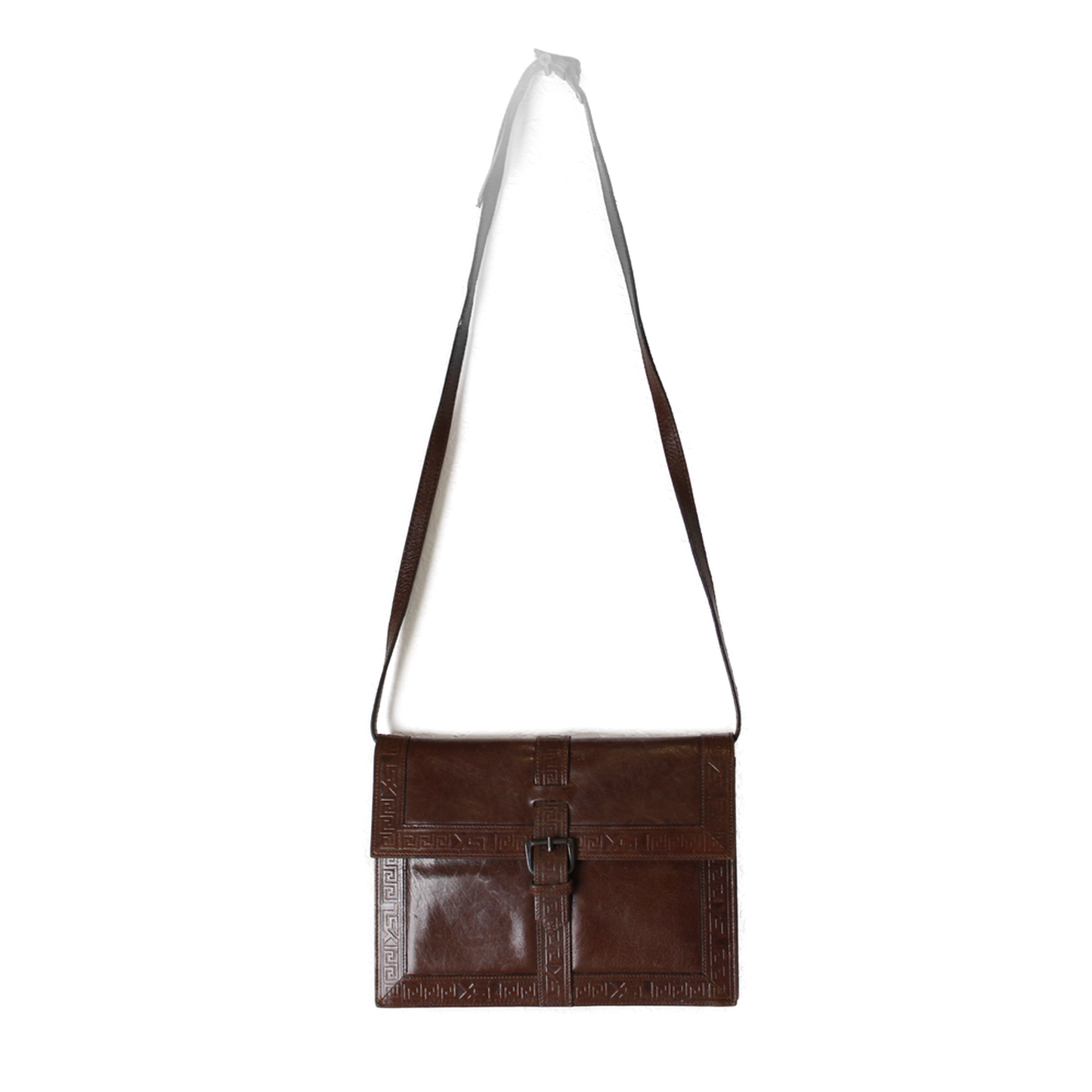 Yves Saint Laurent Brown Embossed Leather LouLou Crossbody Bag full view